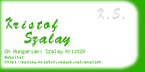 kristof szalay business card